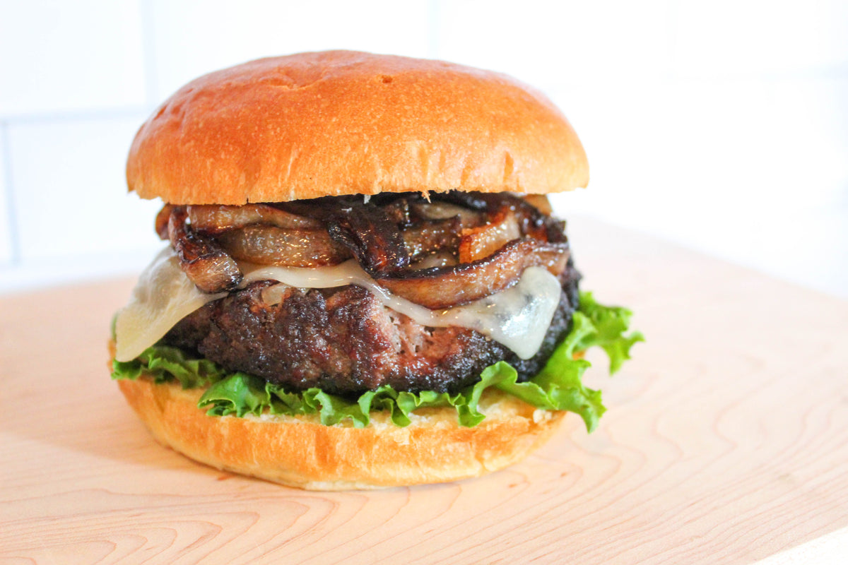 Caramelized Onion Lamb Burgers
&ndash; Boise River Lamb