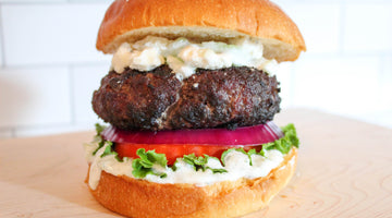 Greek Lamb Burger with Tzatziki
